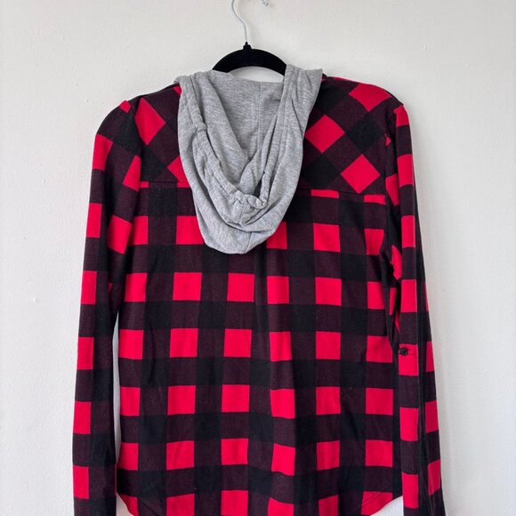 Bluenotes Red and Black Checkered Sweater with Hoodie - Picture 2 of 3